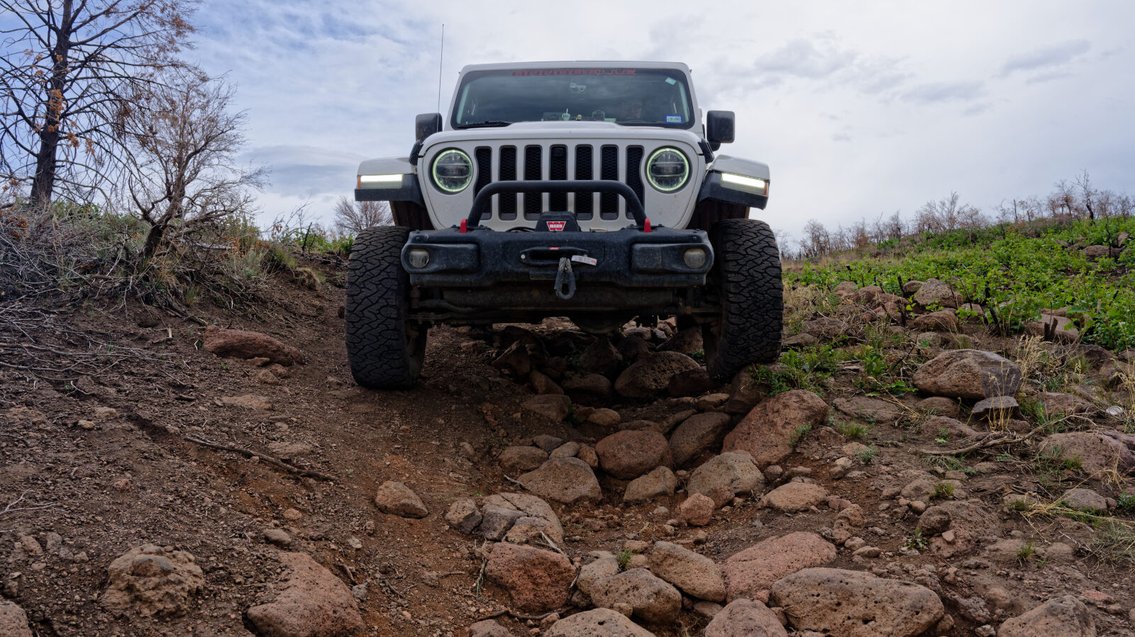 This is the hardest part of the trail, a rocky stretch of about three hundred yards at most.