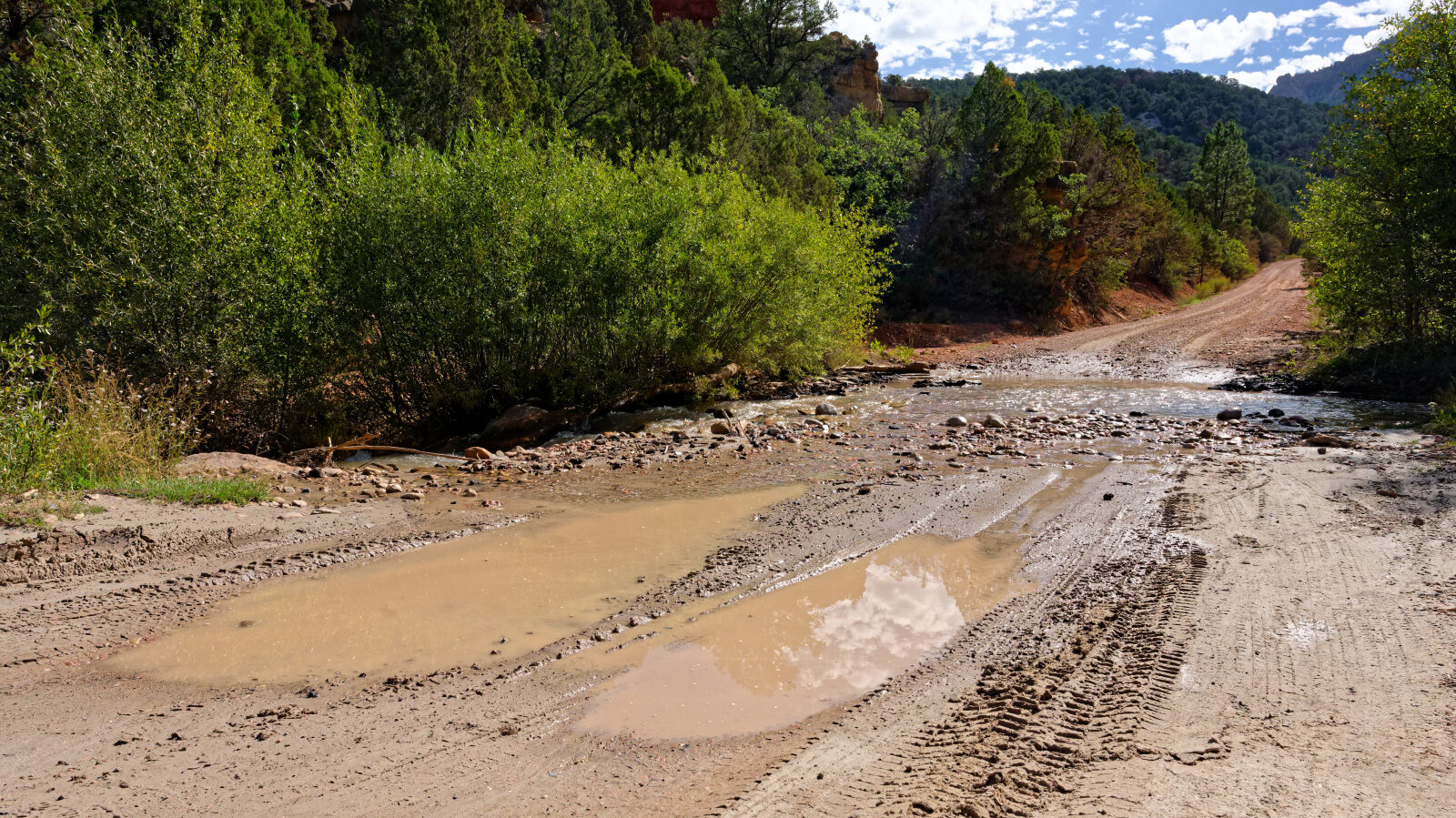 There is a creek crossing here.