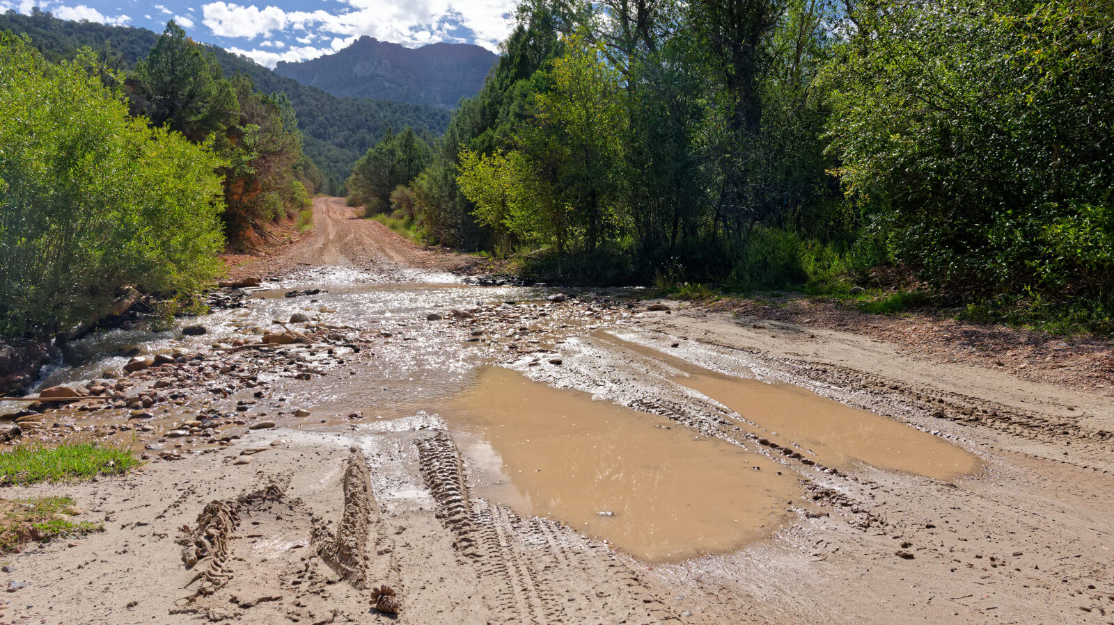 There is a creek crossing here.