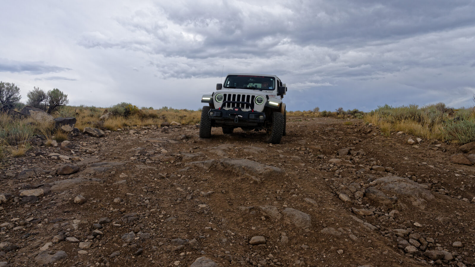 A hard spot with rock ledges that are not very tall. The driver's note puts it at about a level two.