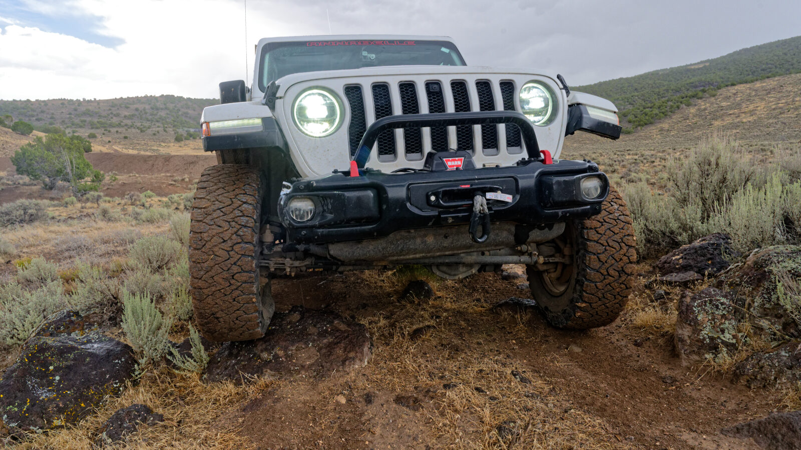 A hard spot with a rock step about 8 to 10 inches high. A second step nearby is about 5 to 6 inches.
