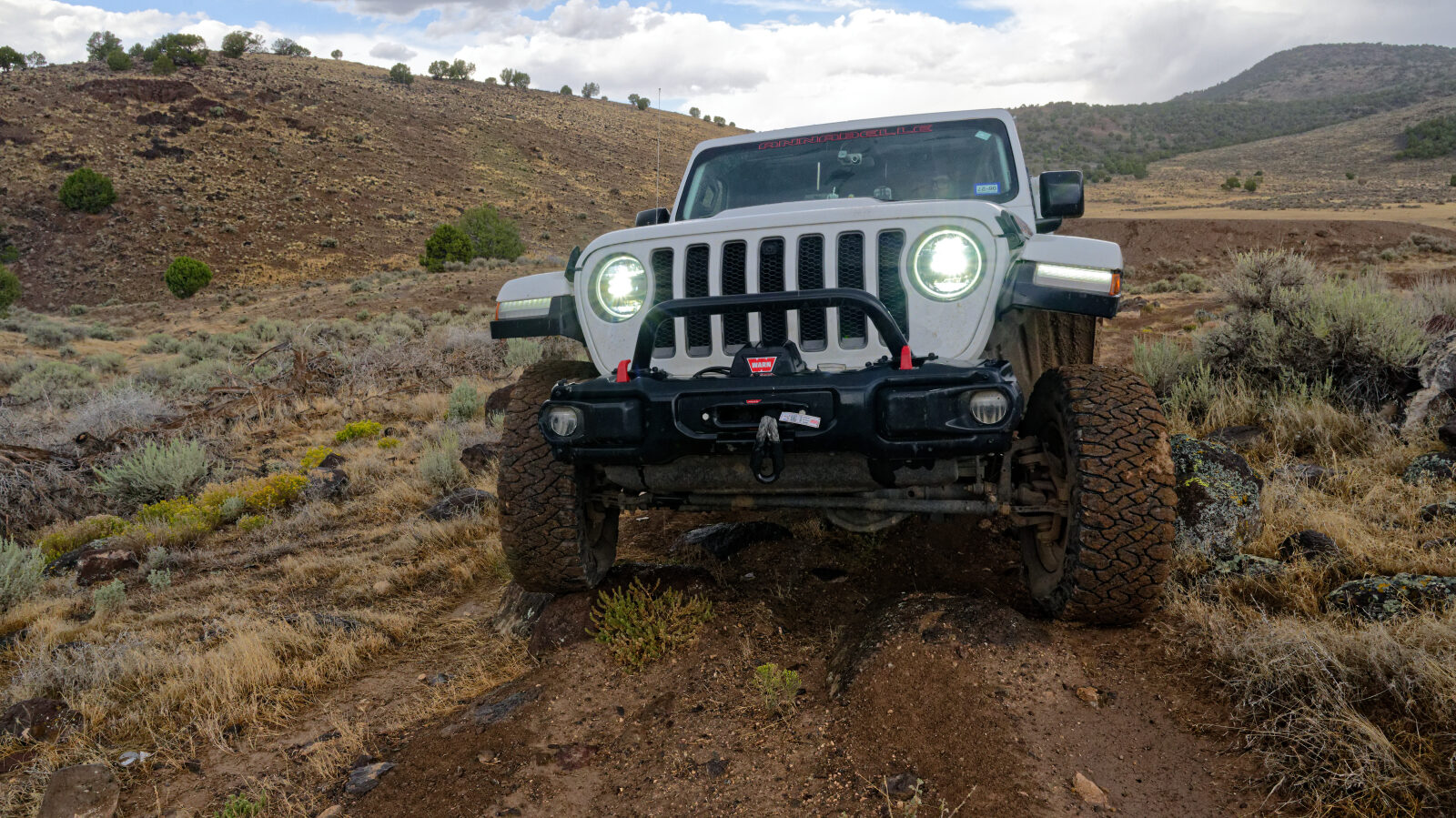 A hard spot with a rock step about 8 to 10 inches high. A second step nearby is about 5 to 6 inches.