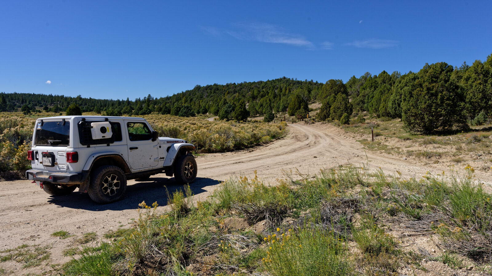 Start of Pass Creek Road 32000. The road number here is also given as 32070.