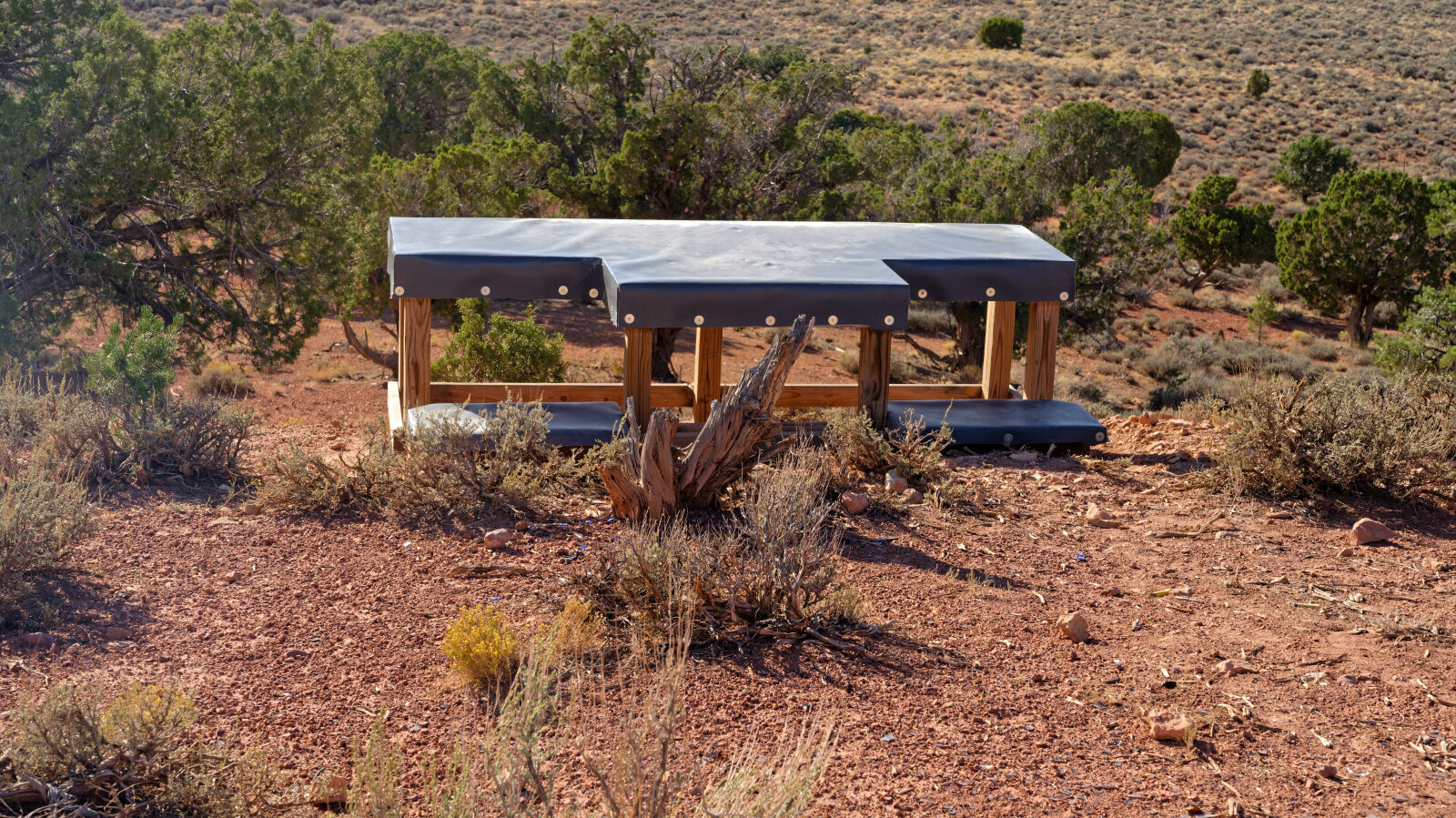 Camping for 2 to 3 rigs, with room for a large trailer. Popular shooting area with no shade and no privacy.