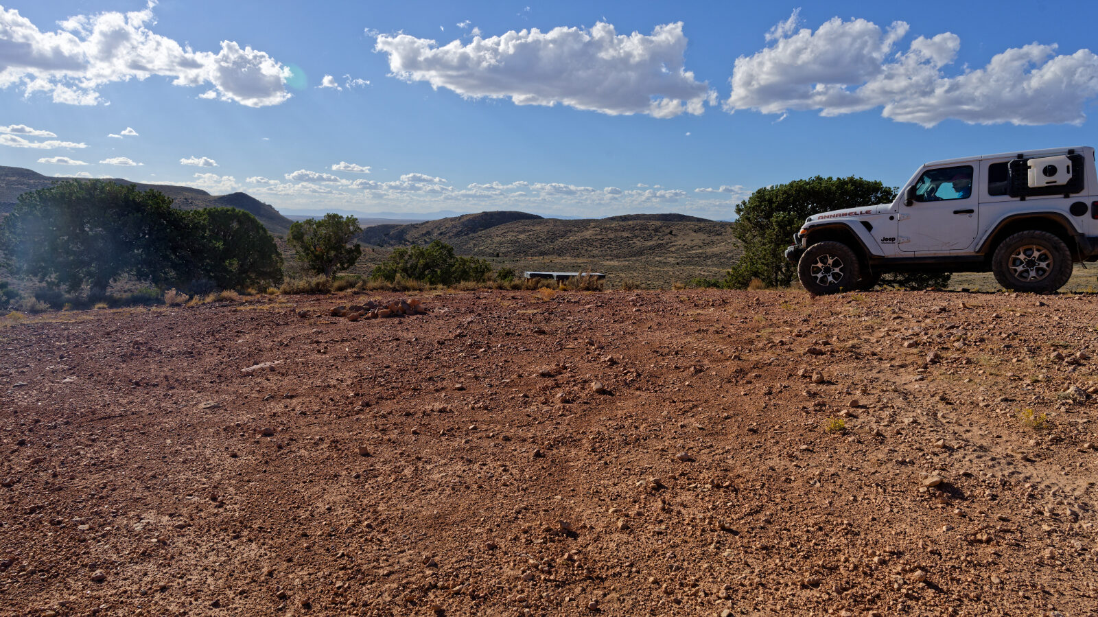 Camping for 2 to 3 rigs, with room for a large trailer. Popular shooting area with no shade and no privacy.