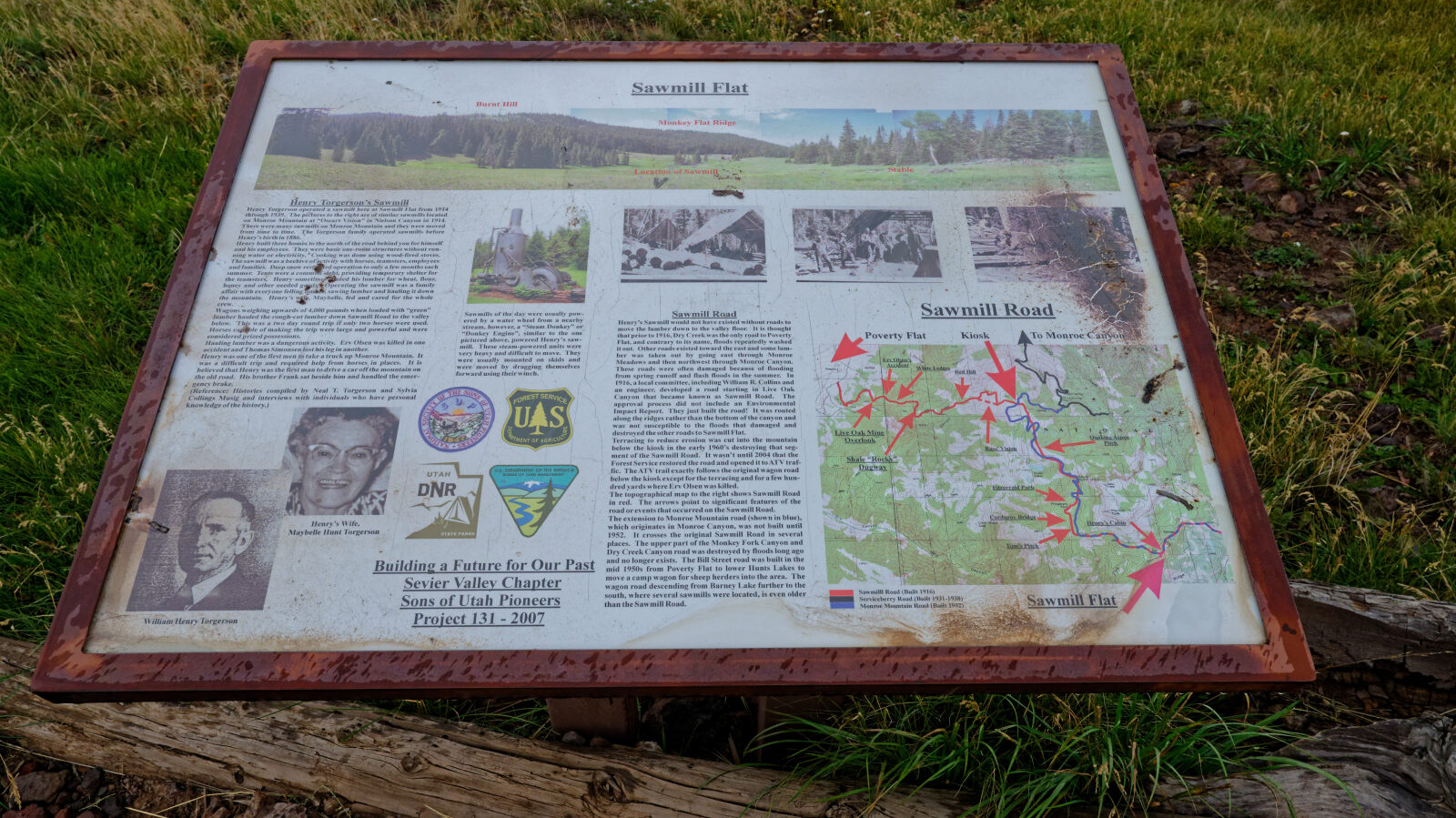 Informational sign for Solomon Hill Flat.