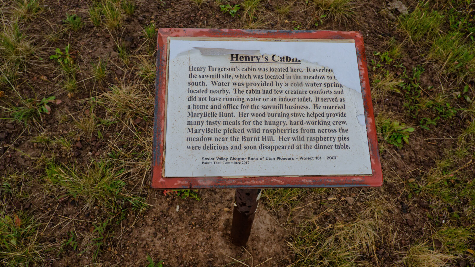 Informational sign for Solomon Hill Flat.