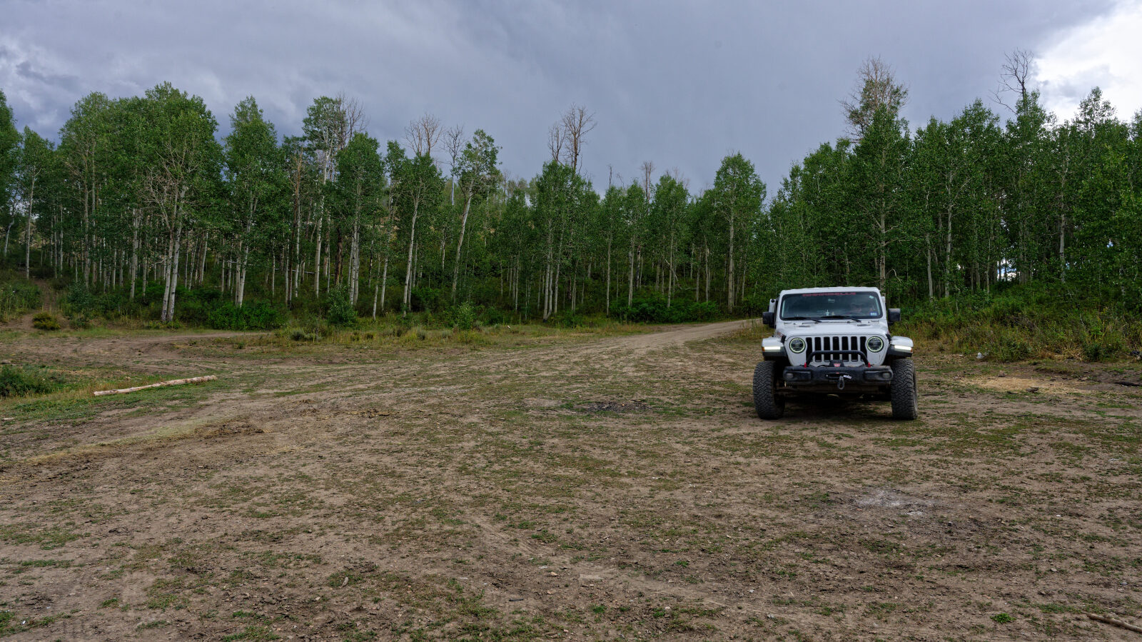 A fairly private camping spot with room for five to ten rigs. There is no shade unless you park next to the trees.