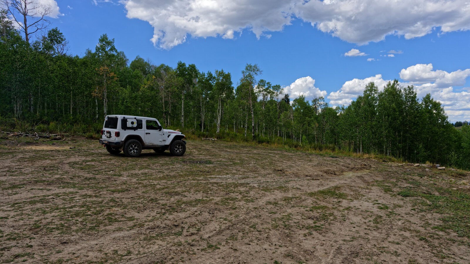 A fairly private camping spot with room for five to ten rigs. There is no shade unless you park next to the trees.