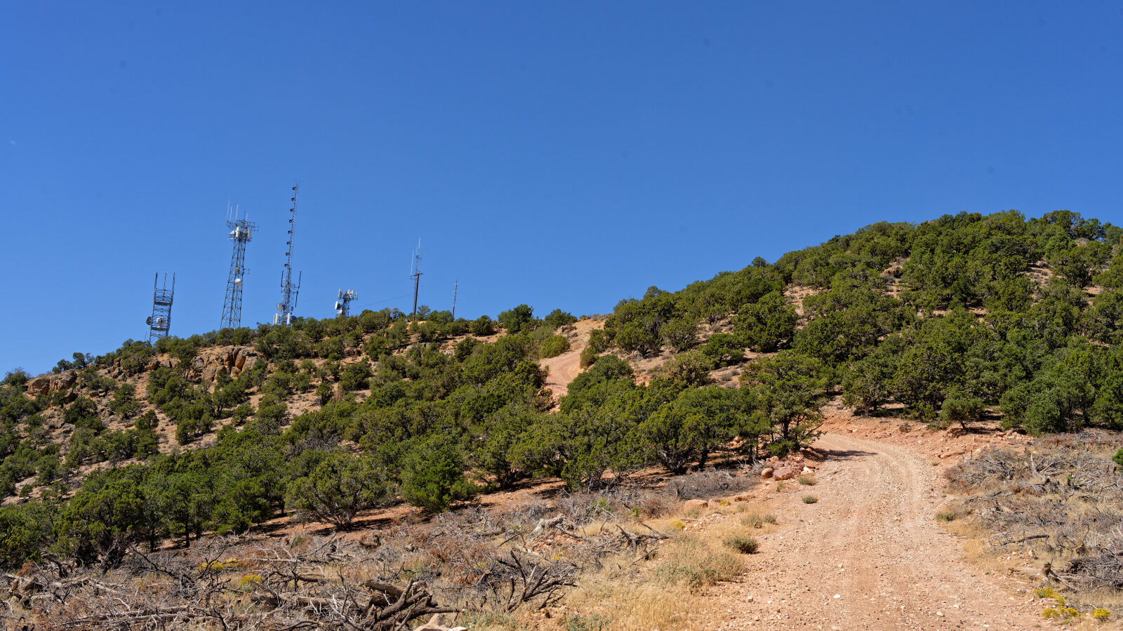 The steepest part begins here. Four-wheel drive is probably needed and the loose rock makes it Level 3.