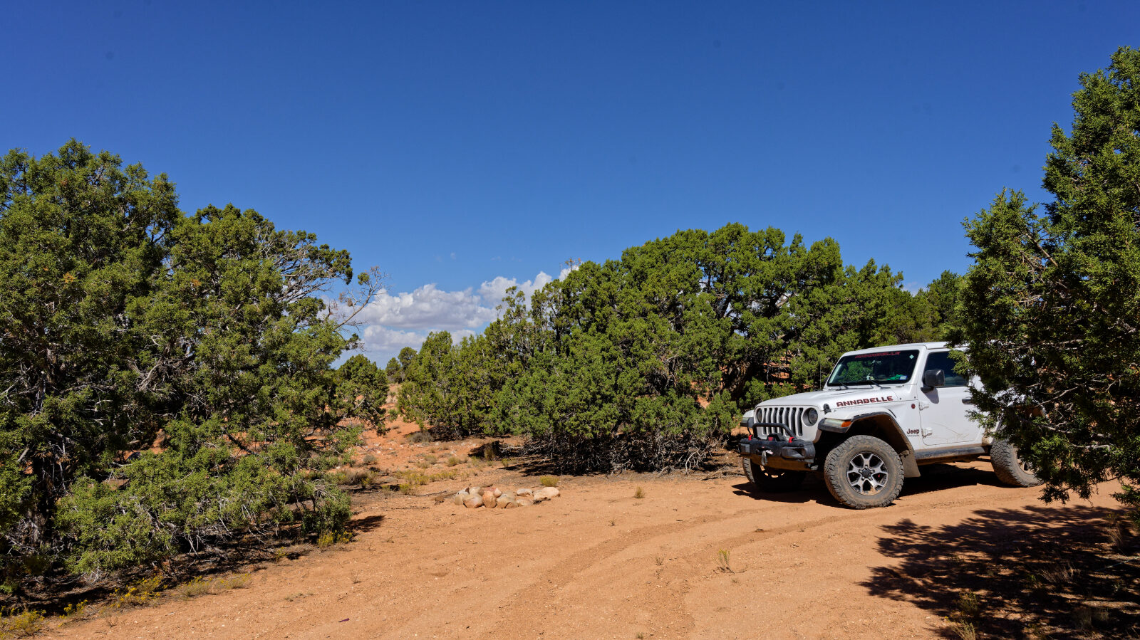 A camping spot for one or two smaller rigs. Large rigs cannot get into it.
