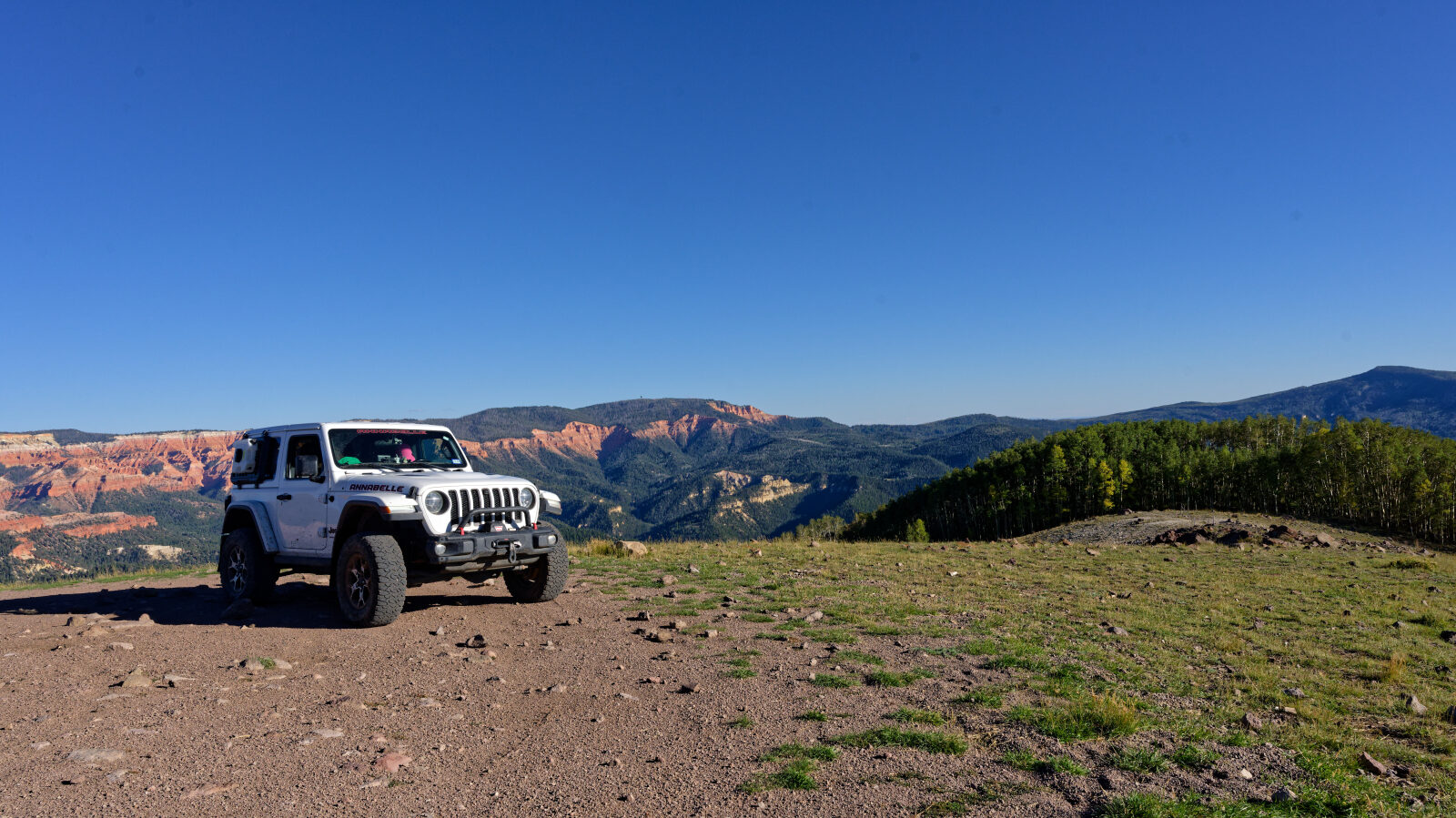 This is the top of High Mountain Road 30281. There is camping here, with room for three to four rigs, including a trailer if you can get it up.