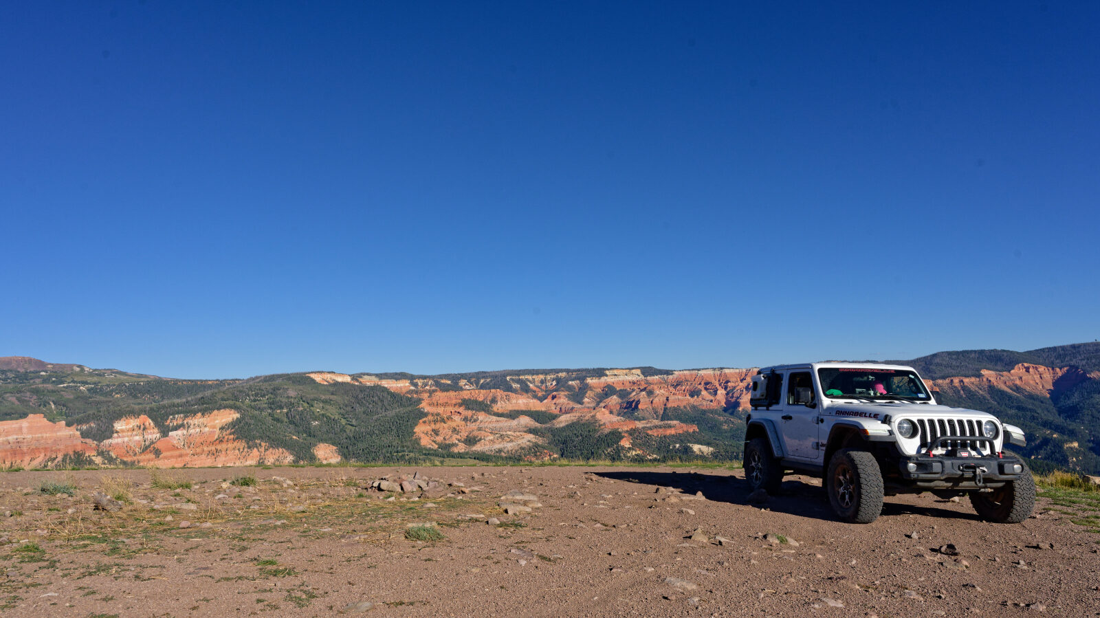 This is the top of High Mountain Road 30281. There is camping here, with room for three to four rigs, including a trailer if you can get it up.
