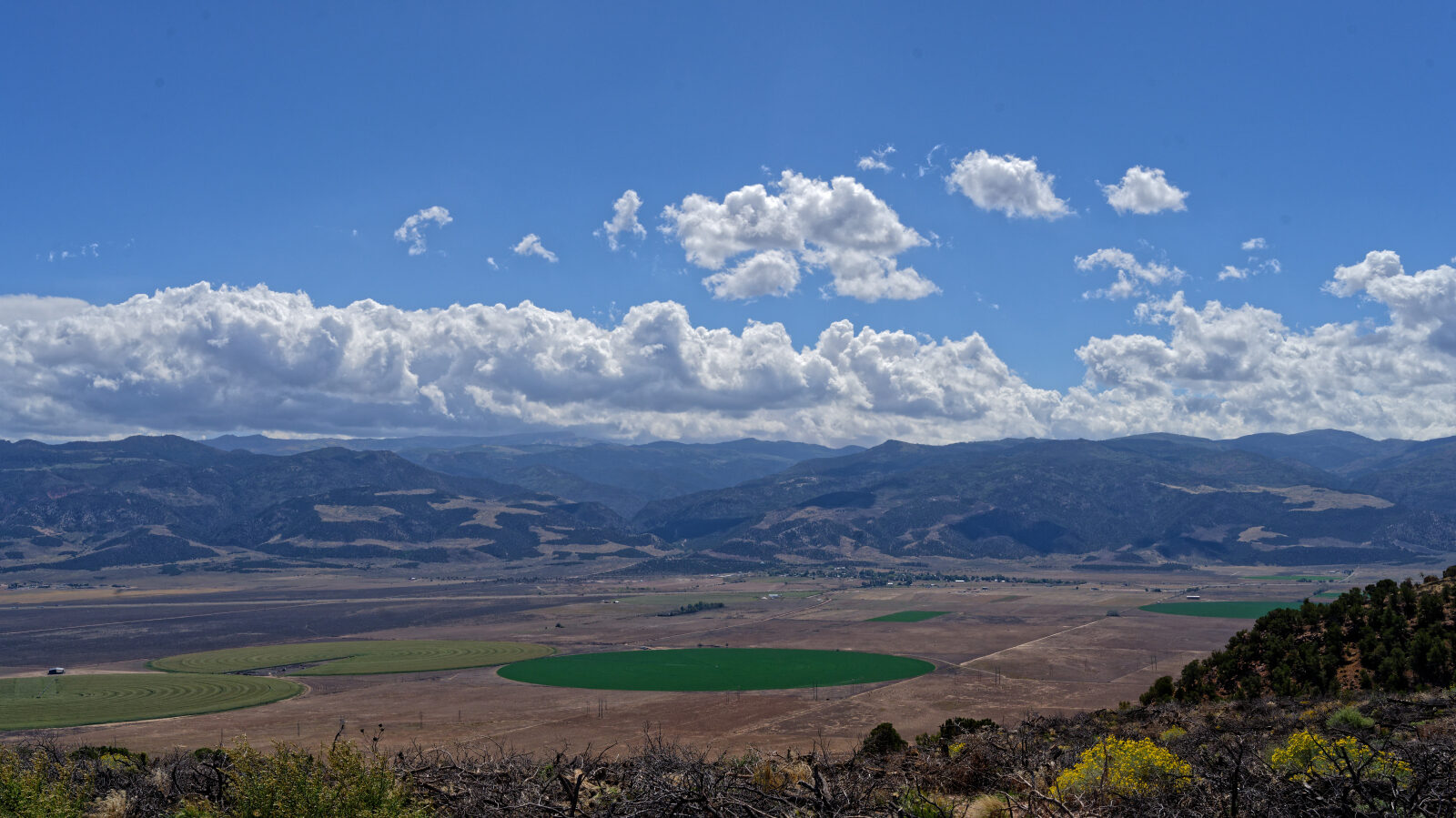 End of the trail, with a view of Parowan, Parowan Gap and Paragonah.