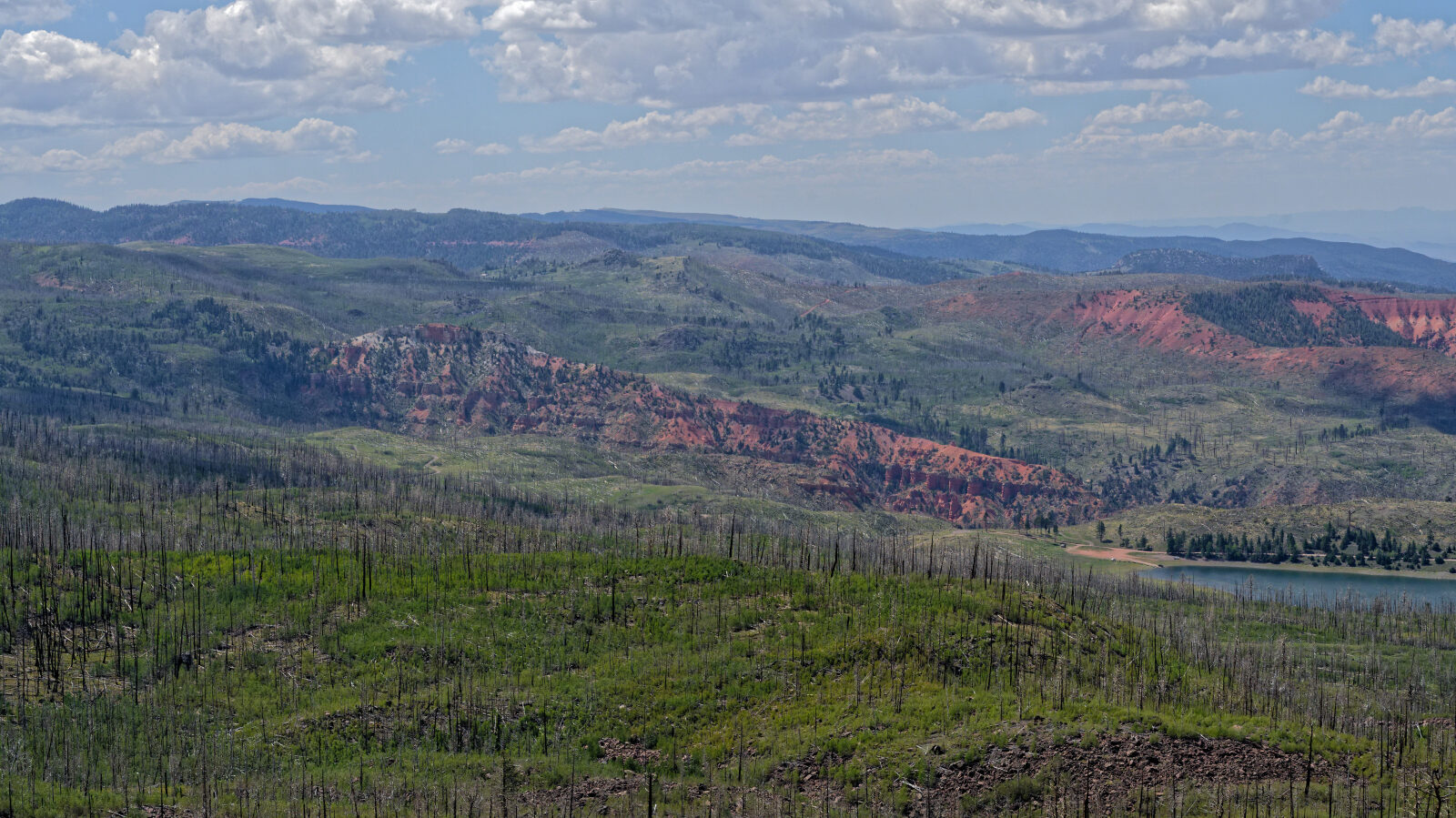 The trail ends at a 72 inch wide restricted trail with a 2,500 lb weight limit. The shale shelf road would let a heavier rig slide off. The top has views of Yankee Meadows Reservoir, Parowan Gap and the mountains in Nevada.