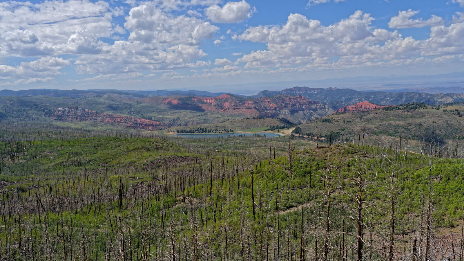 The trail ends at a 72 inch wide restricted trail with a 2,500 lb weight limit. The shale shelf road would let a heavier rig slide off. The top has views of Yankee Meadows Reservoir, Parowan Gap and the mountains in Nevada.
