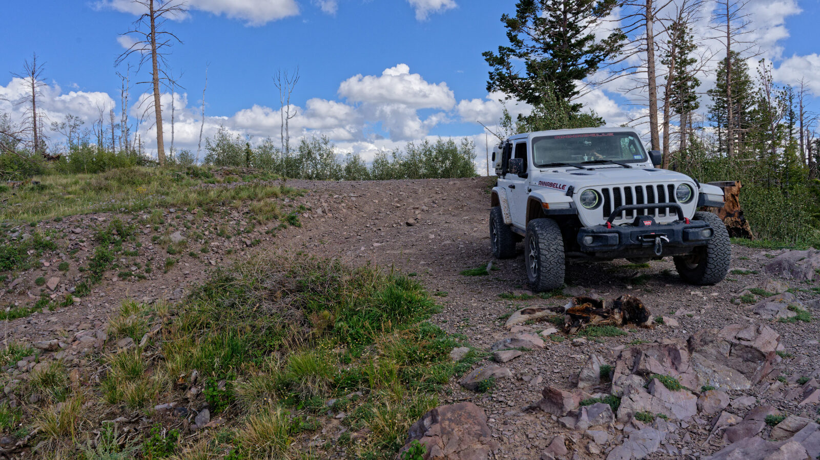 The trail ends at a 72 inch wide restricted trail with a 2,500 lb weight limit. The shale shelf road would let a heavier rig slide off. The top has views of Yankee Meadows Reservoir, Parowan Gap and the mountains in Nevada.